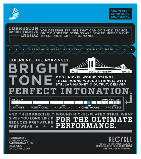 D'Addario EXL110 XL Nickel Elektro Gitar Teli - Regular Light (10-46)