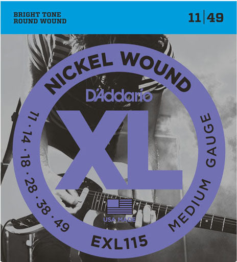 D'Addario EXL115 XL Nickel Elektro Gitar Teli - Medium (11-49)