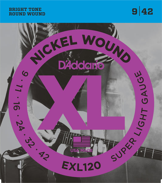 D'Addario EXL120 XL Nickel Elektro Gitar Teli - Super Light (9-42)