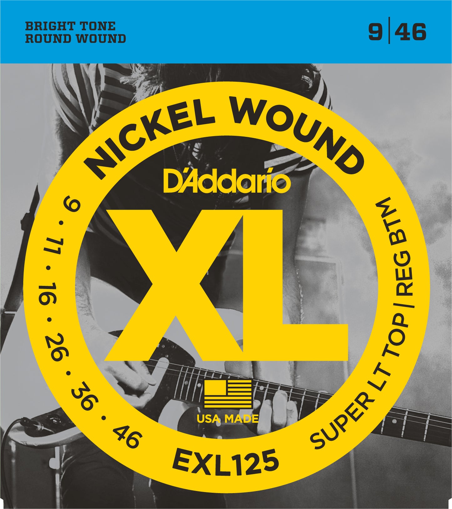 D'Addario EXL125 XL Nickel Elektro Gitar Teli - Super Light/Regular (9-46)