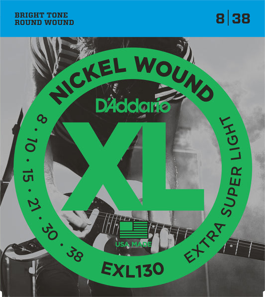 D'Addario EXL130 XL Nickel Elektro Gitar Teli - Extra Super Light (8-38)