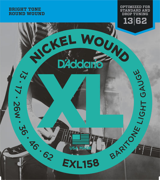 D'Addario EXL158 XL Nickel Elektro Gitar Teli - Baritone Light (13-62)