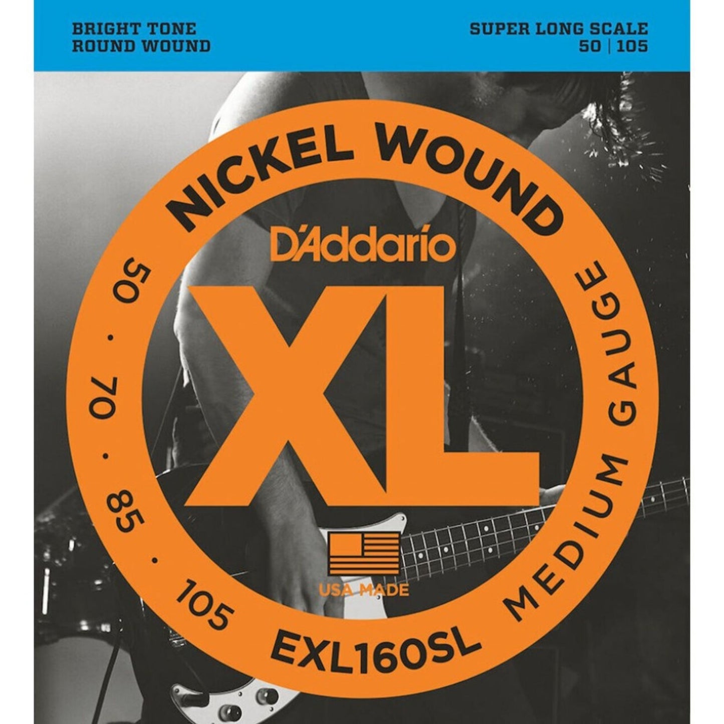 D'Addario EXL160SL XL Nickel 4 Telli Bas Gitar Teli - Medium (50-105)