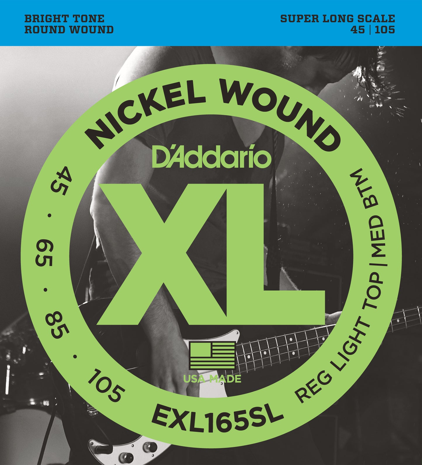 D'Addario EXL165SL XL Nickel Bas 4 Telli Gitar Teli - Regular Light/Medium (45-105)