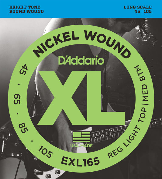 D'Addario EXL165 XL Nickel 4 Telli Bas Gitar Teli - Regular Light/Medium (45-105)