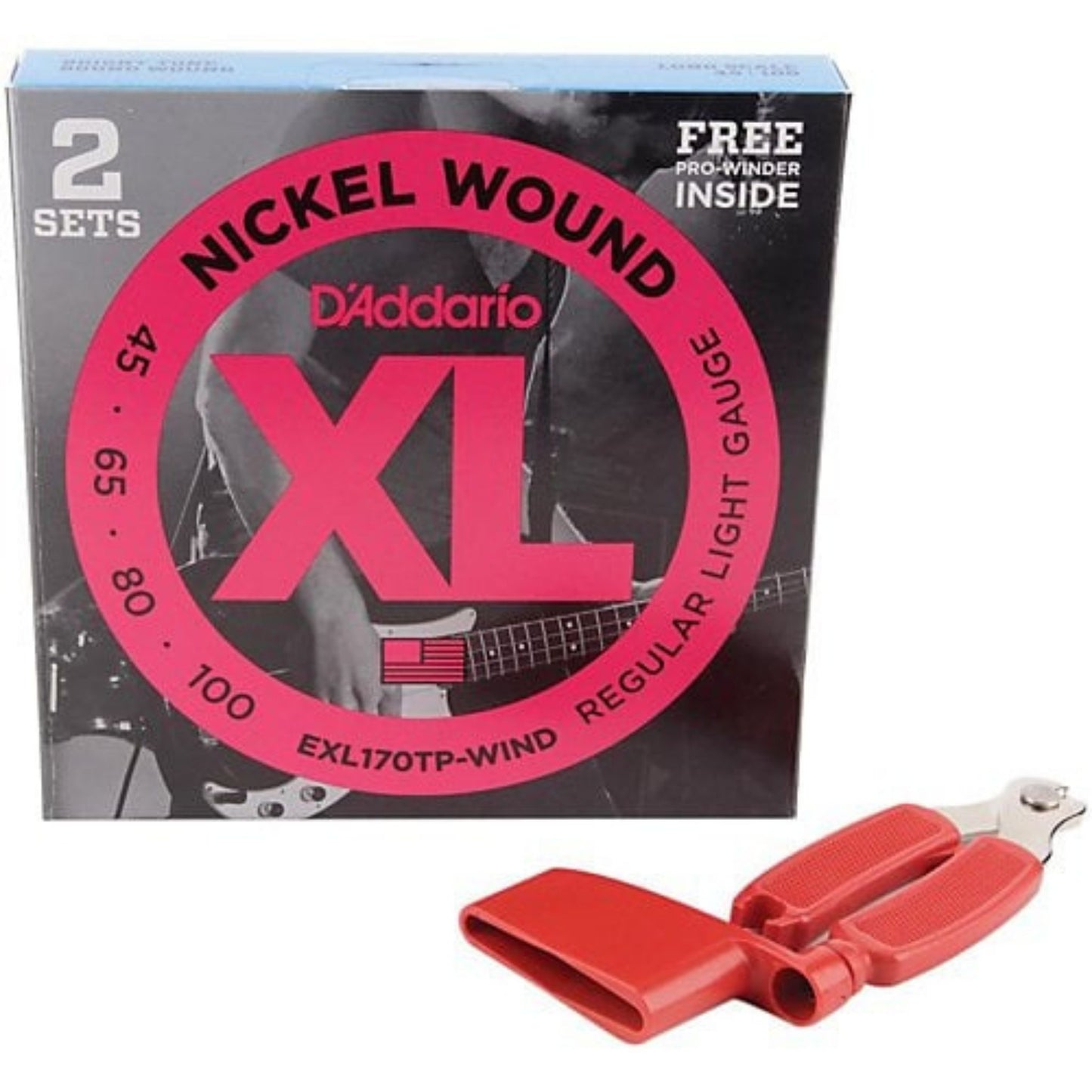 D'Addario EXL170BT XL Nickel 4 Telli Bas Gitar Teli - Regular Light (45-100) (2’li Paket)