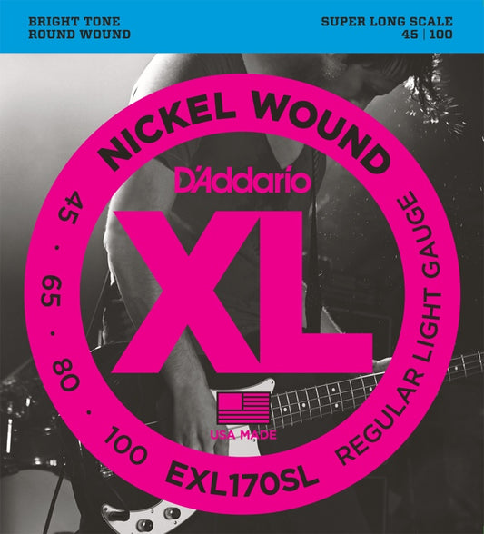 D'Addario EXL170SL XL Nickel 4 Telli Bas Gitar Teli - Regular Light (45-100)