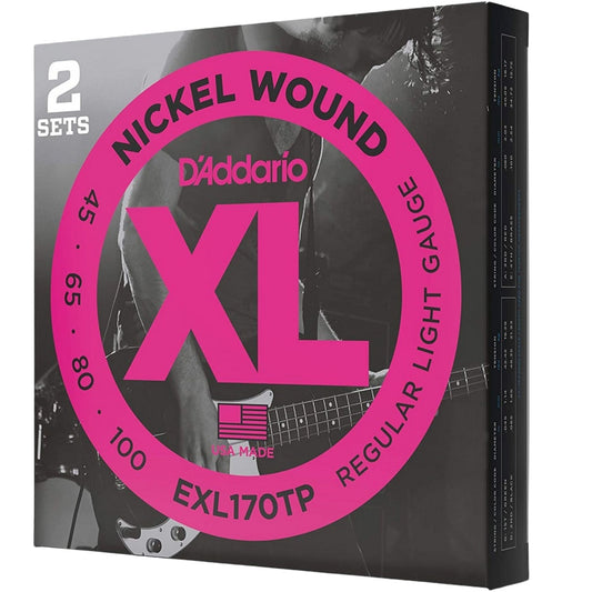 D'Addario EXL170TP XL Nickel 4 Telli Bas Gitar Teli - Regular Light (45-100) (2'li Paket)