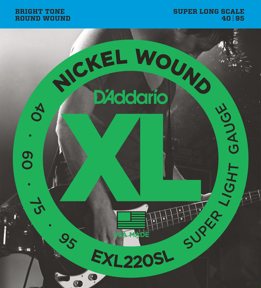 D'Addario EXL220SL XL Nickel 4 Telli Bas Gitar Teli - Super Light (40-95)