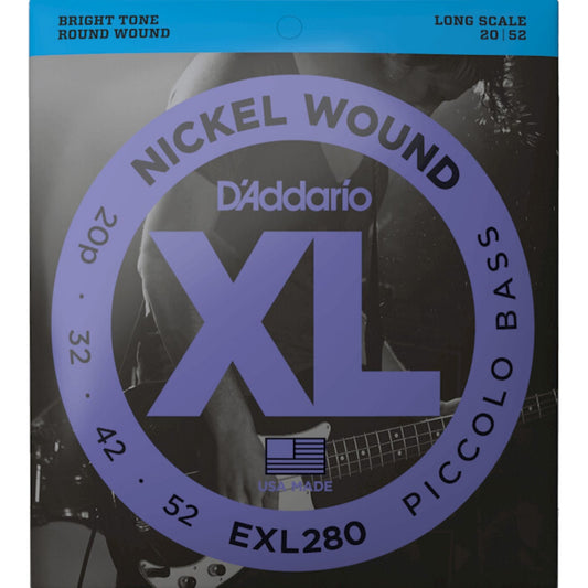 D'Addario EXL280 XL Nickel 4 Telli Bas Gitar Teli - Piccolo Bass (20-52)