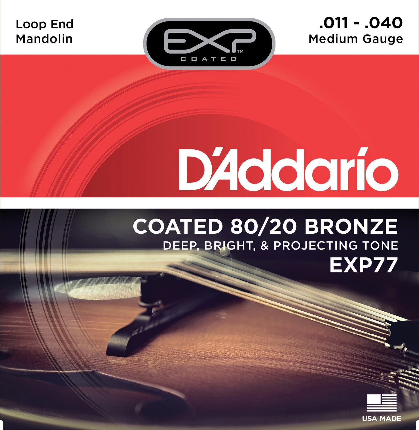 D'Addario EXP77 80/20 Bronze Mandolin Teli