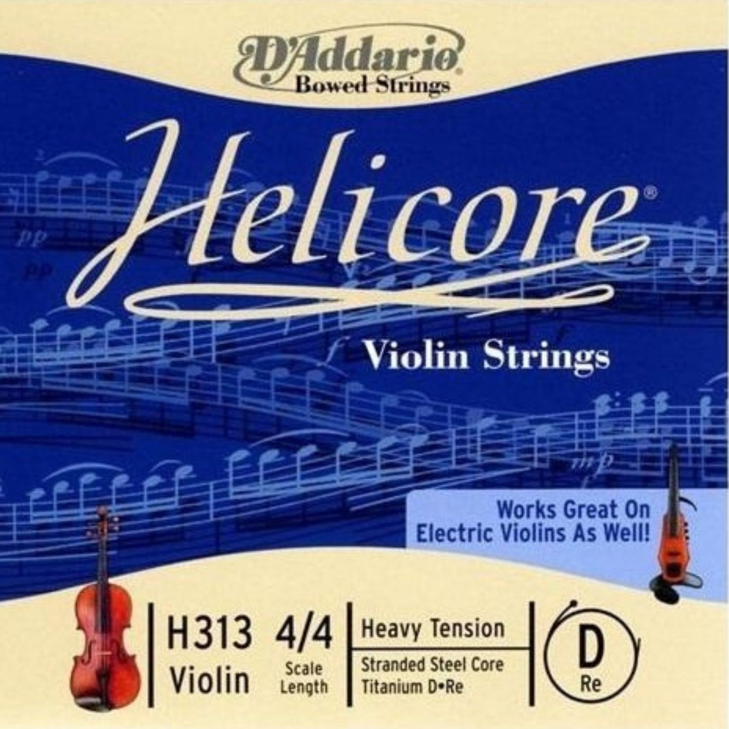 D'Addario H313H Helicore 4/4 Tek Keman Teli - Heavy (Re)