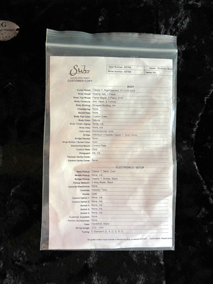 Suhr Kıvılcım Special Order Number 7 Custom Classic T