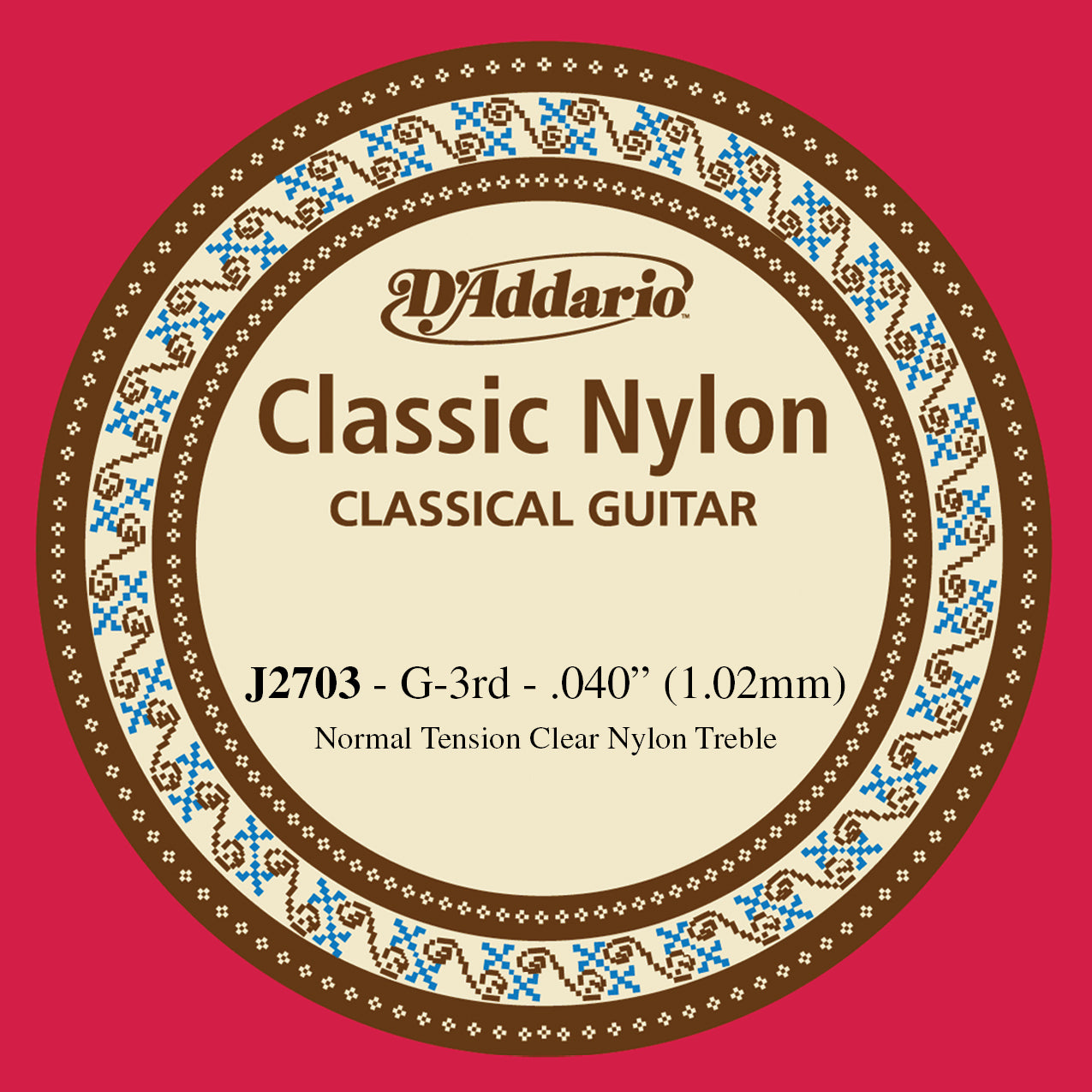 D'Addario J2703 Classic Nylon Normal Tension Klasik Gitar Tek Tel (Sol)