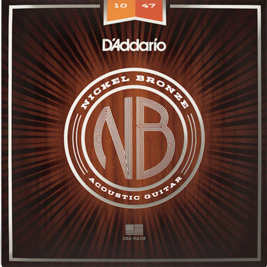 D'Addario NB1047 Nickel Bronze Akustik Gitar Teli - Extra Light (10-47)