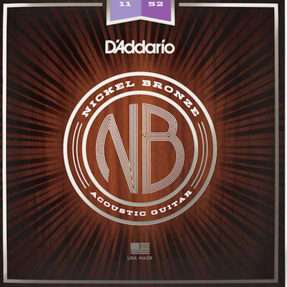 D'Addario NB1152 Nickel Bronze Akustik Gitar Teli - Custom Light (11-52)