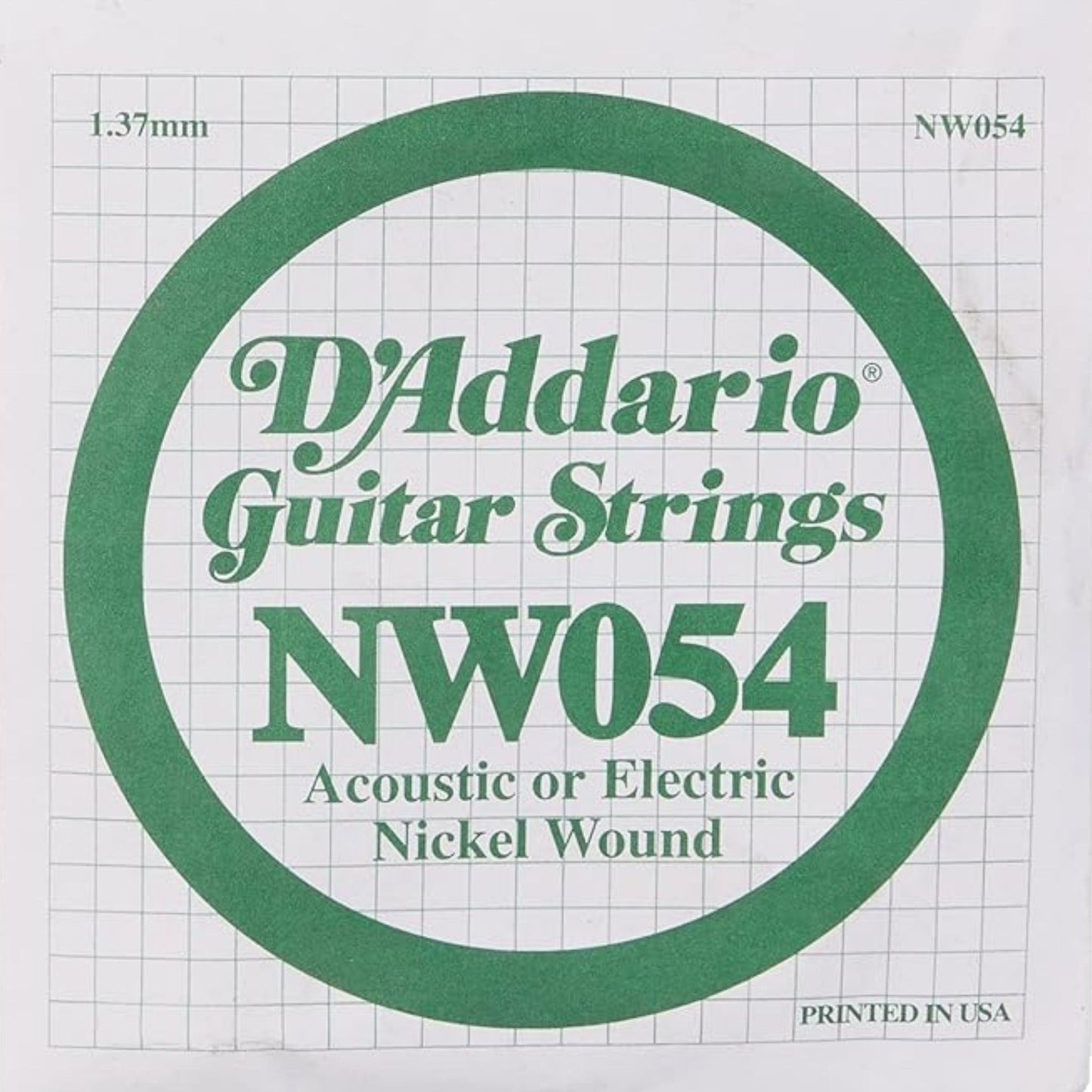 D'Addario NW054 Nickel Wound Elektro ve Akustik Gitar Tek Tel (54)