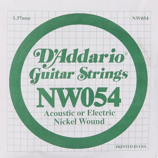 D'Addario NW054 Nickel Wound Elektro ve Akustik Gitar Tek Tel (54)