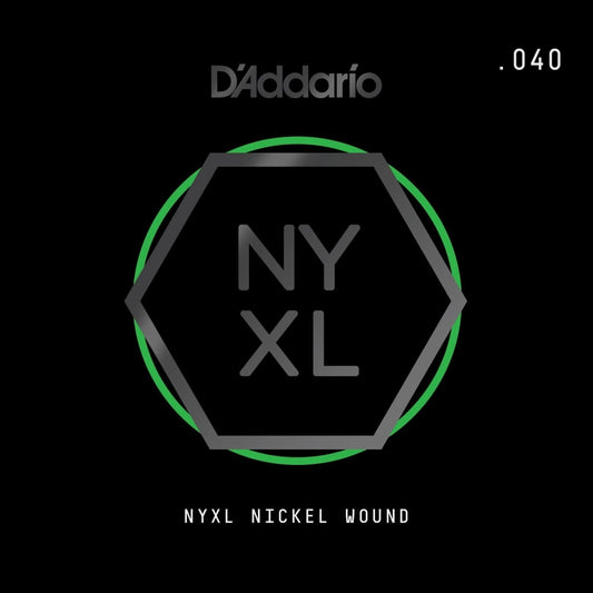 D'Addario NYNW040 NYXL Nickel Wound Elektro ve Akustik Gitar Tek Tel (40)