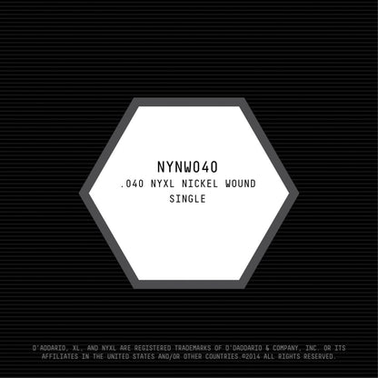 D'Addario NYNW040 NYXL Nickel Wound Elektro ve Akustik Gitar Tek Tel (40)