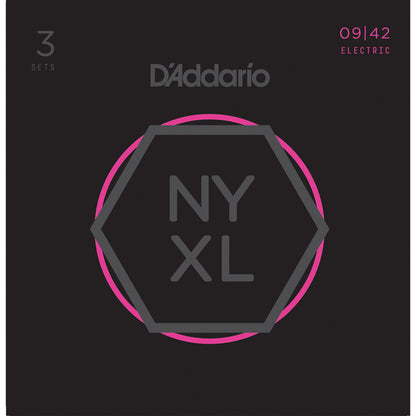 D'Addario NYXL0942-3P NYXL Nickel Elektro Gitar Teli - Super Light (9-42) (3'lü Paket)