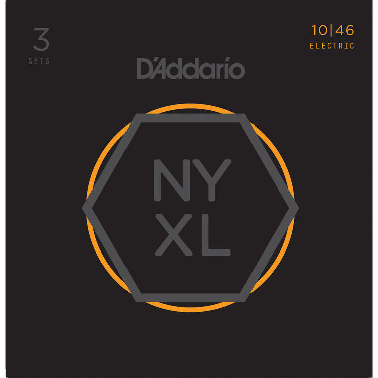 D'Addario NYXL1046-3P NYXL Nickel Elektro Gitar Teli - Regular Light (10-46) (3'lü Paket)