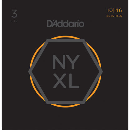 D'Addario NYXL1046-3P NYXL Nickel Elektro Gitar Teli - Regular Light (10-46) (3'lü Paket)