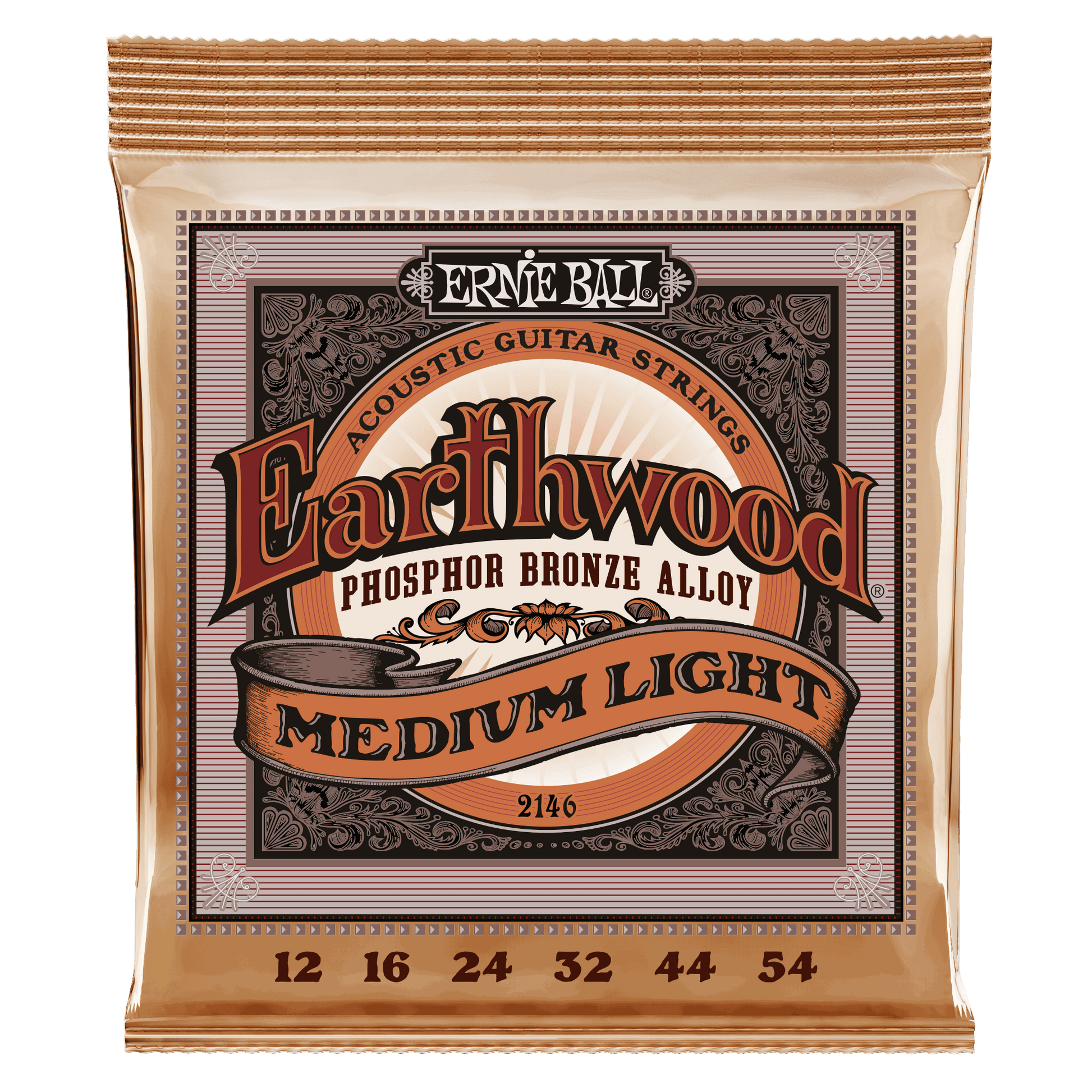 Ernie Ball 2146 Earthwood Phosphor Bronze Regular Slinky Akustik Gitar Teli 12 54