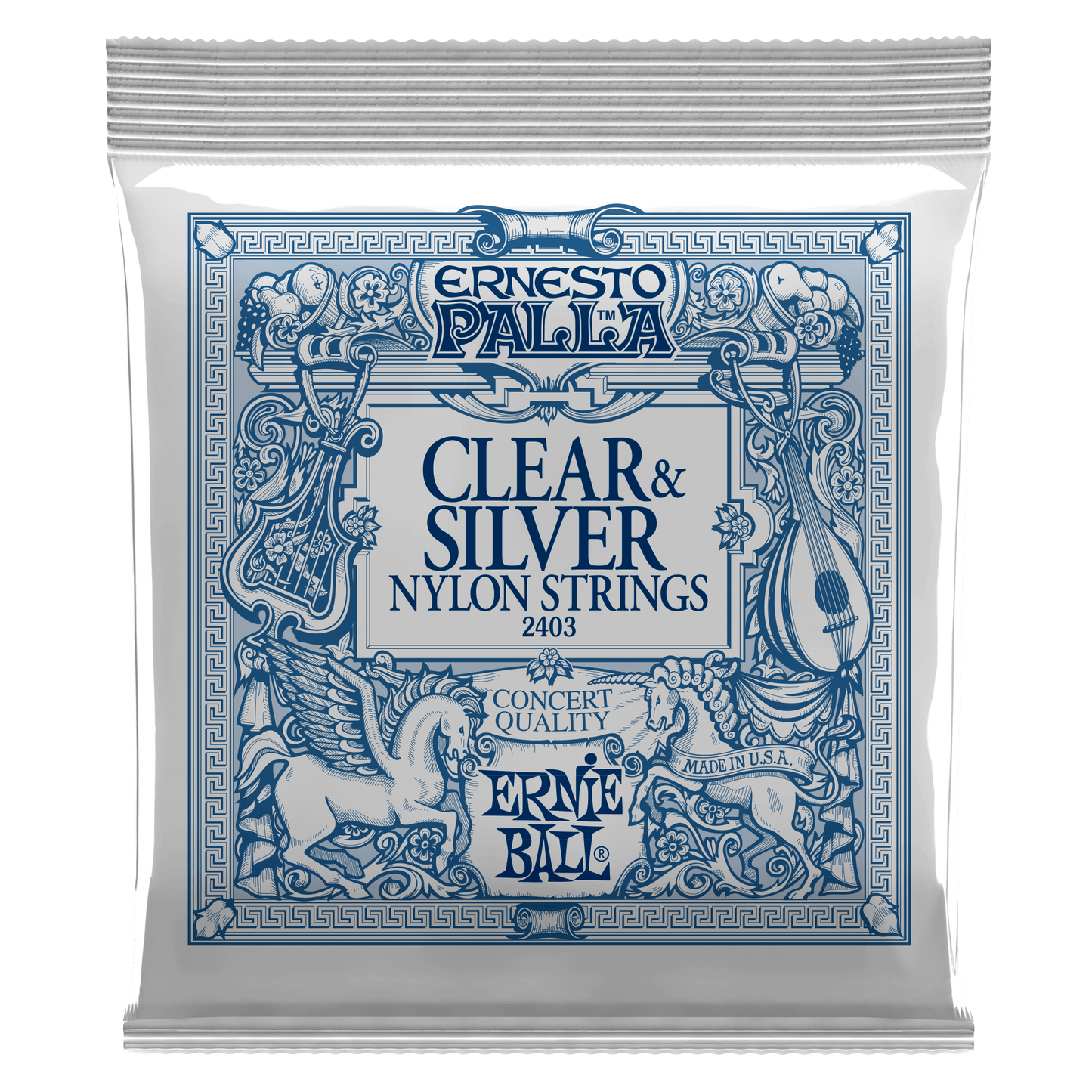 Ernie Ball 2403 Ernesto Palla Nylon Clear and Silver Tie-On Klasik Gitar Teli