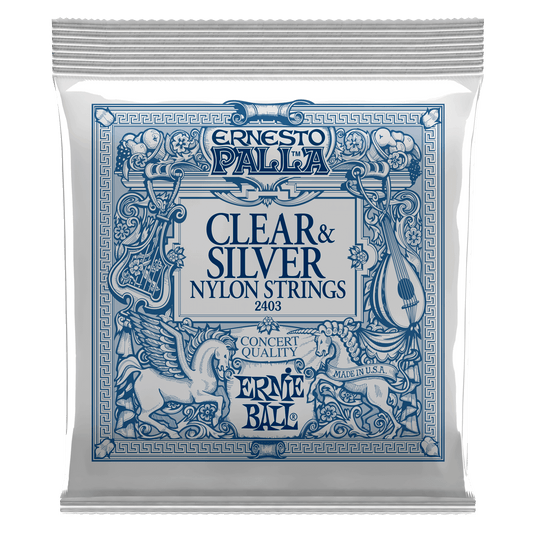 Ernie Ball 2403 Ernesto Palla Nylon Clear and Silver Tie-On Klasik Gitar Teli