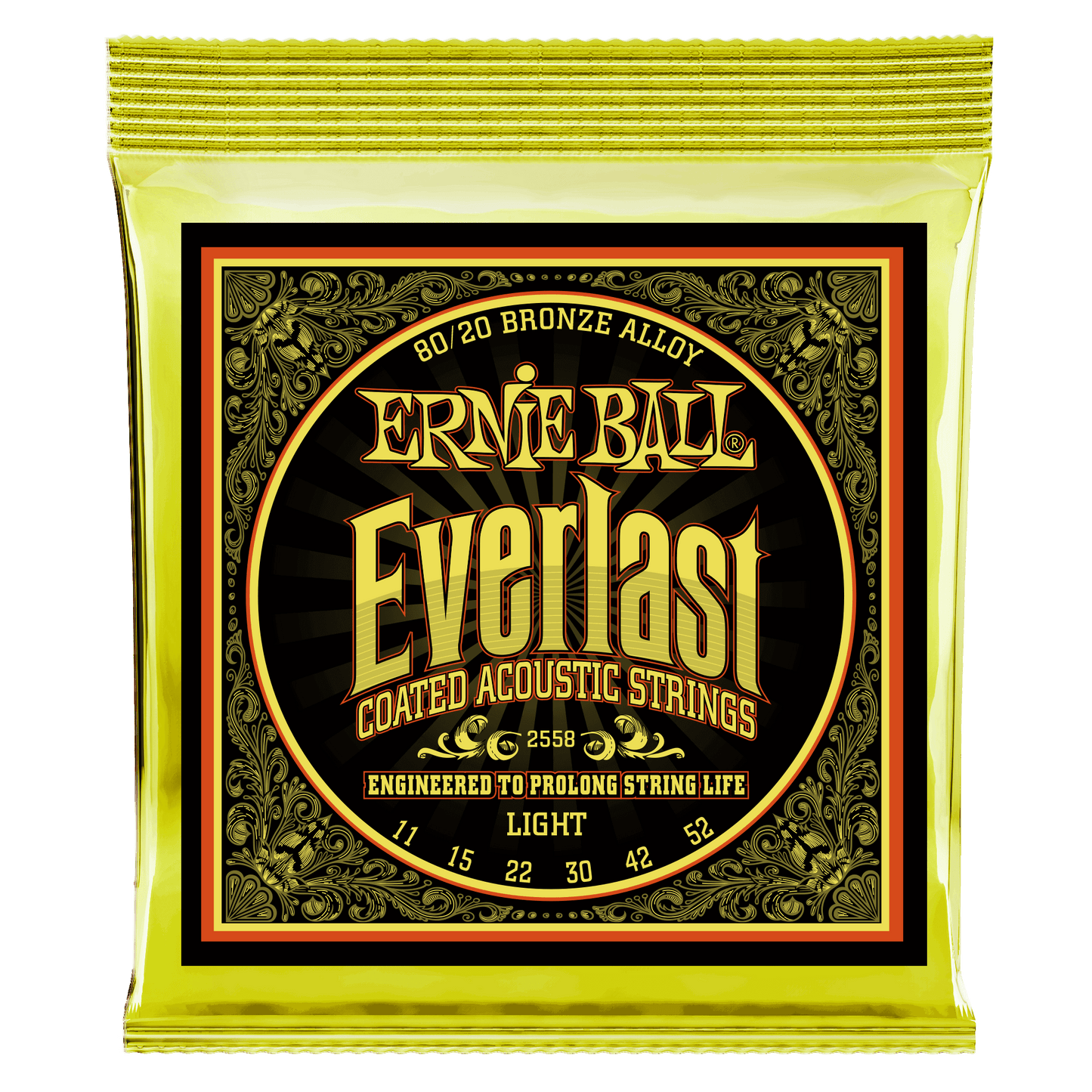 Ernie Ball 2558 Everlast 80/20 Bronze Light Akustik Gitar Teli (11-52)