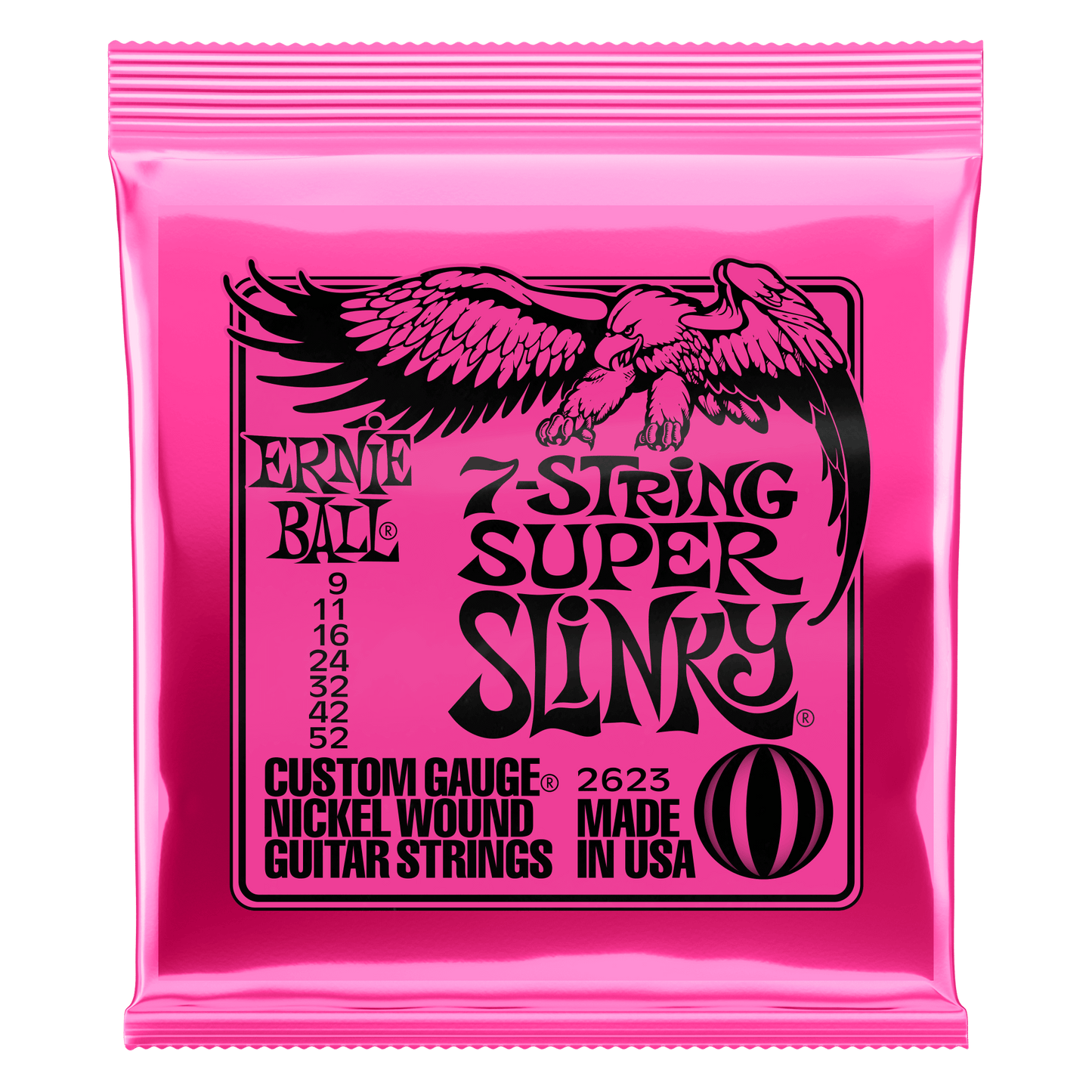 Ernie Ball 2623 7-String Super Slinky Nickel Wound Elektro Gitar Teli (9-52)