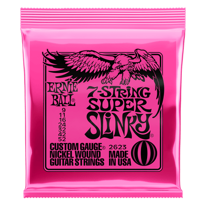 Ernie Ball 2623 7-String Super Slinky Nickel Wound Elektro Gitar Teli (9-52)