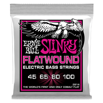 Ernie Ball 2814 Slinky Flatwound Super Bas Gitar Teli (45-100)