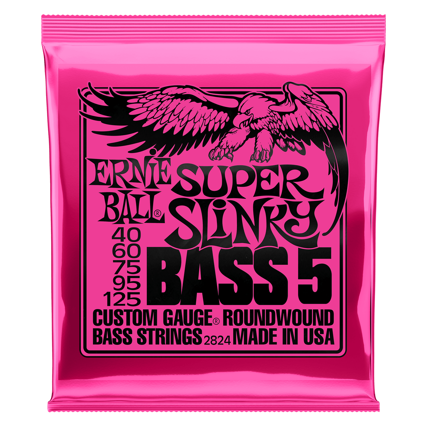 Ernie Ball 2824 Super Slinky 5-String Nickel Wound Bas Gitar Teli (40-125)