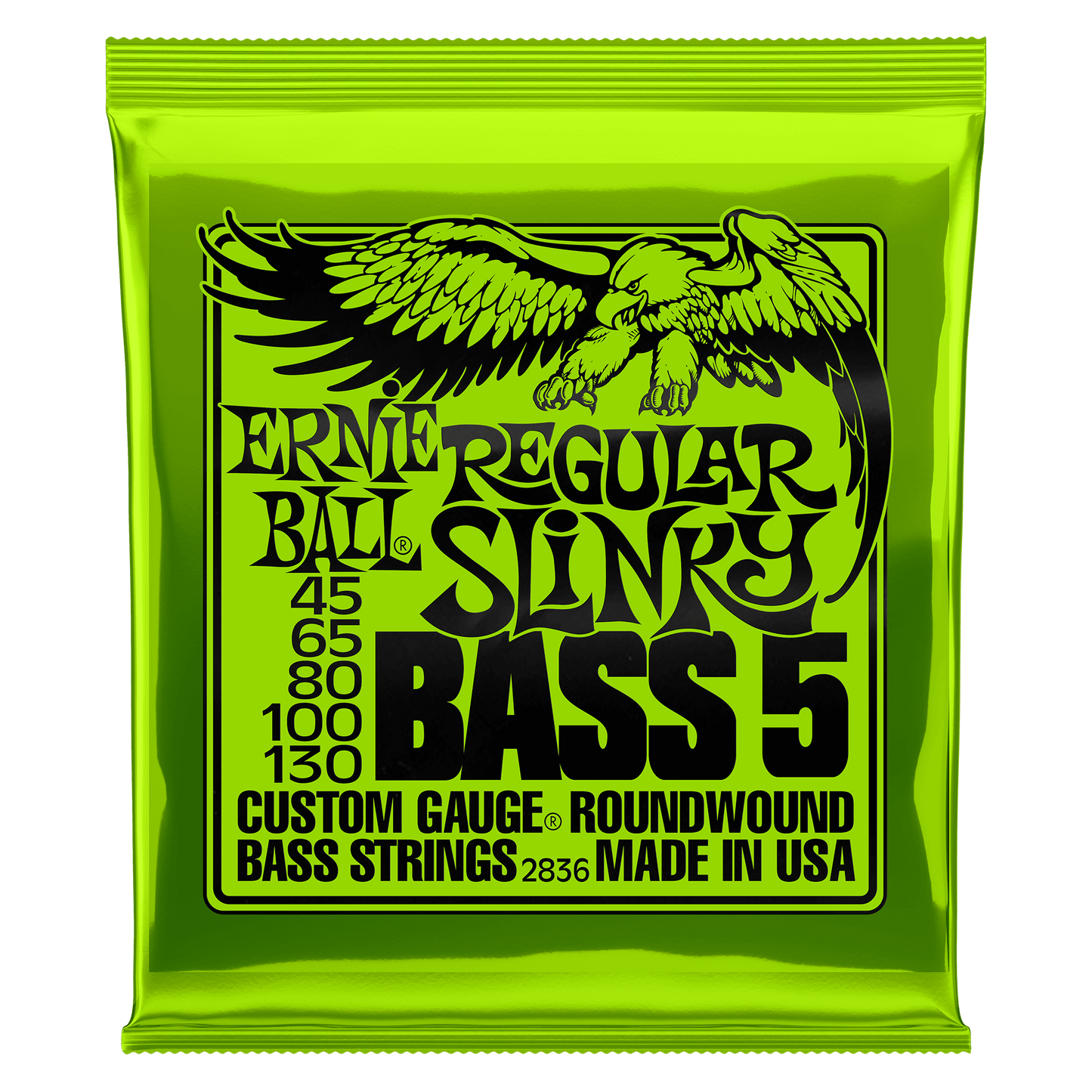 Ernie Ball 2836 Regular Slinky 5-String Nickel Wound Bas Gitar Teli (45-130)