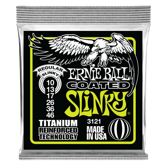 Ernie Ball 3121 Coated Titanium Slinky Elektro Gitar Teli (10-46)