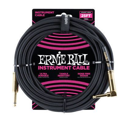 Ernie Ball Braided Düz/L Tipi Enstrüman Kablosu