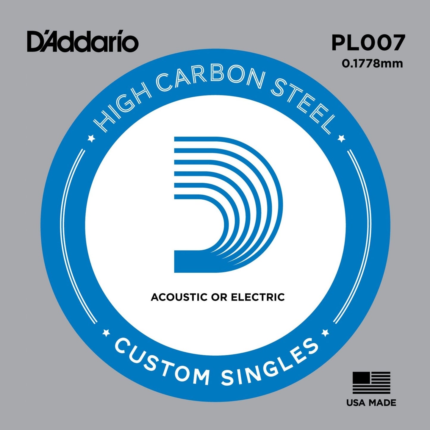 D'Addario PL007 Plain Steel Elektro ve Akustik Gitar Tek Tel (7)