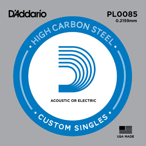 D'Addario PL0085 Plain Steel Elektro ve Akustik Gitar Tek Tel (8.5)