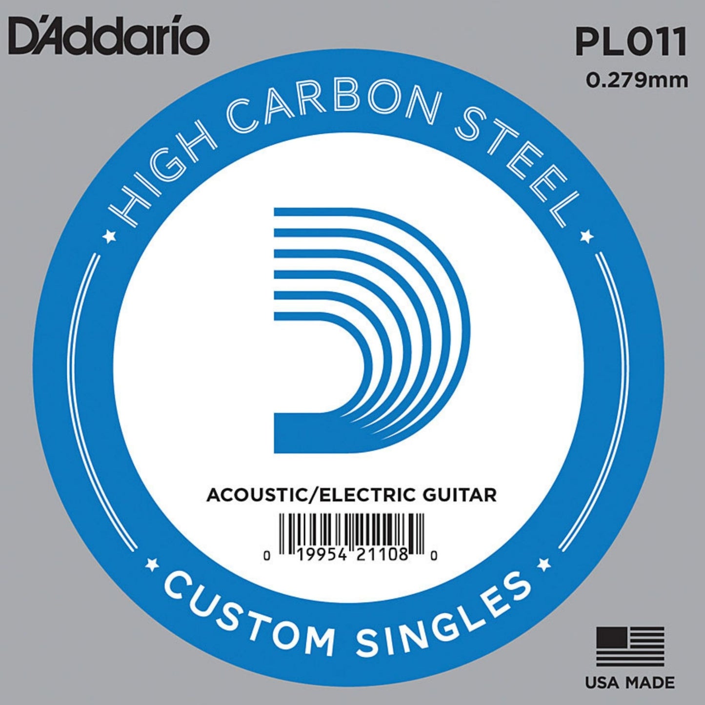 D'Addario PL011 Plain Steel Elektro ve Akustik Gitar Tek Tel (11)