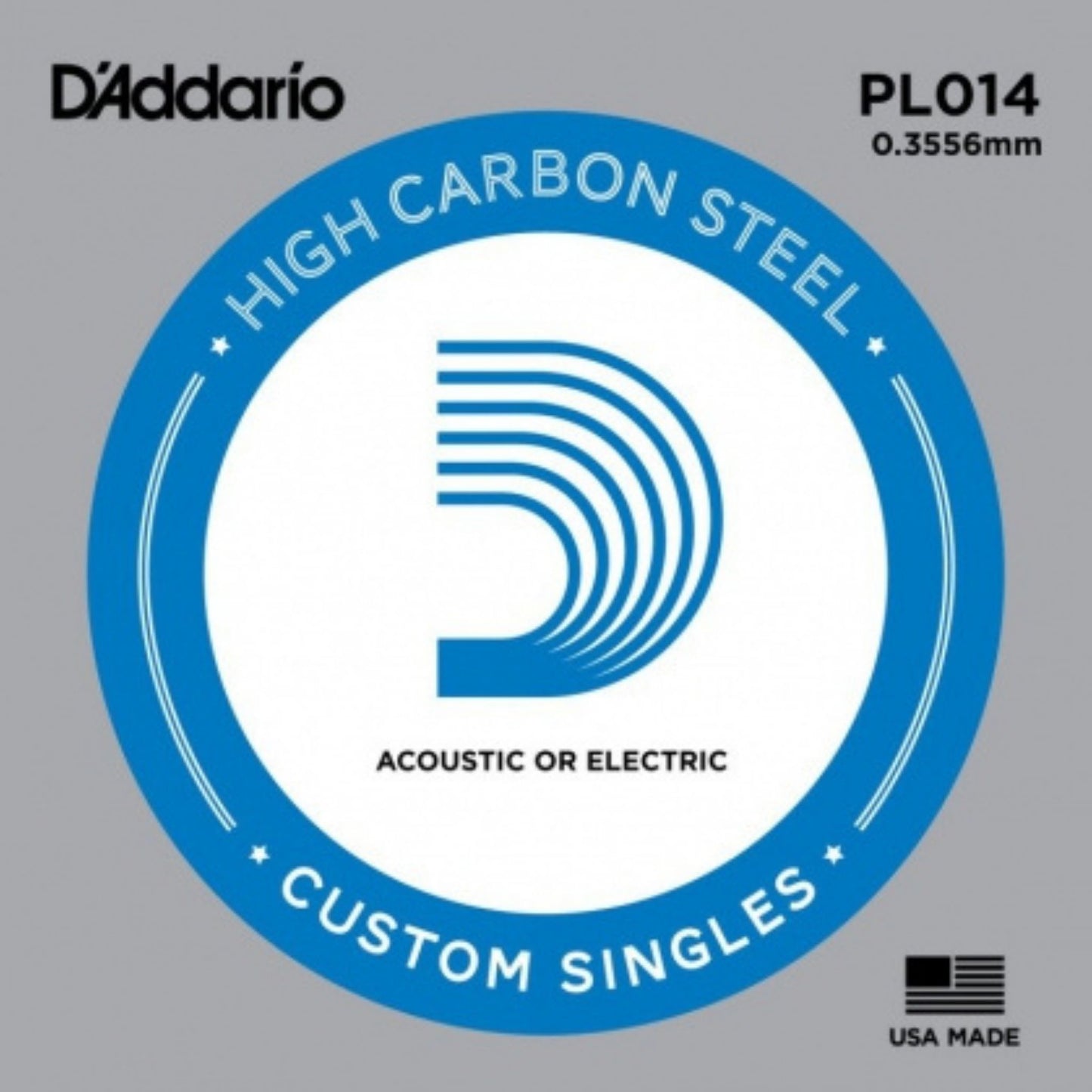 D'Addario PL014 Plain Steel Elektro ve Akustik Gitar Tek Tel (14)