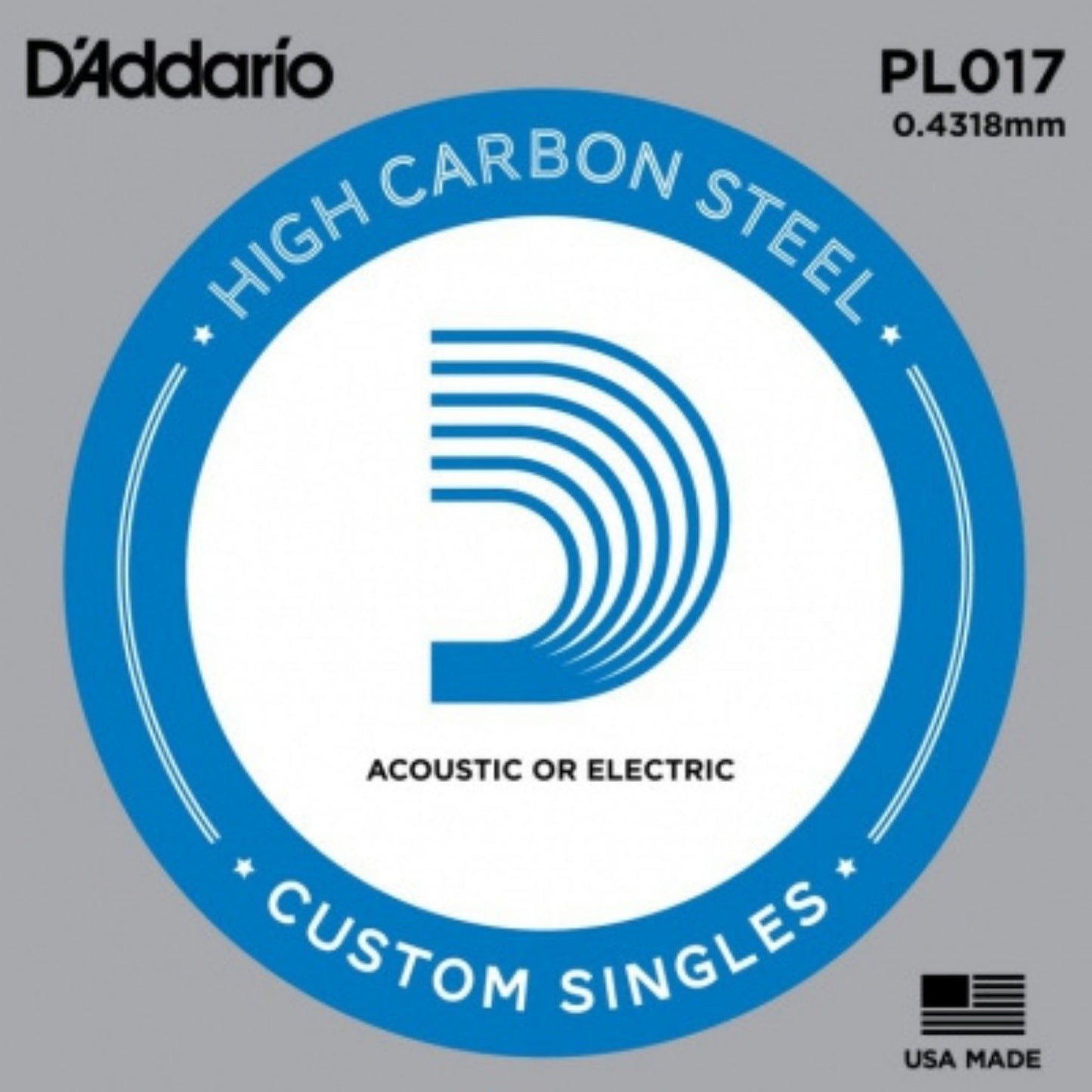 D'Addario PL017 Plain Steel Elektro ve Akustik Gitar Tek Tel (17)