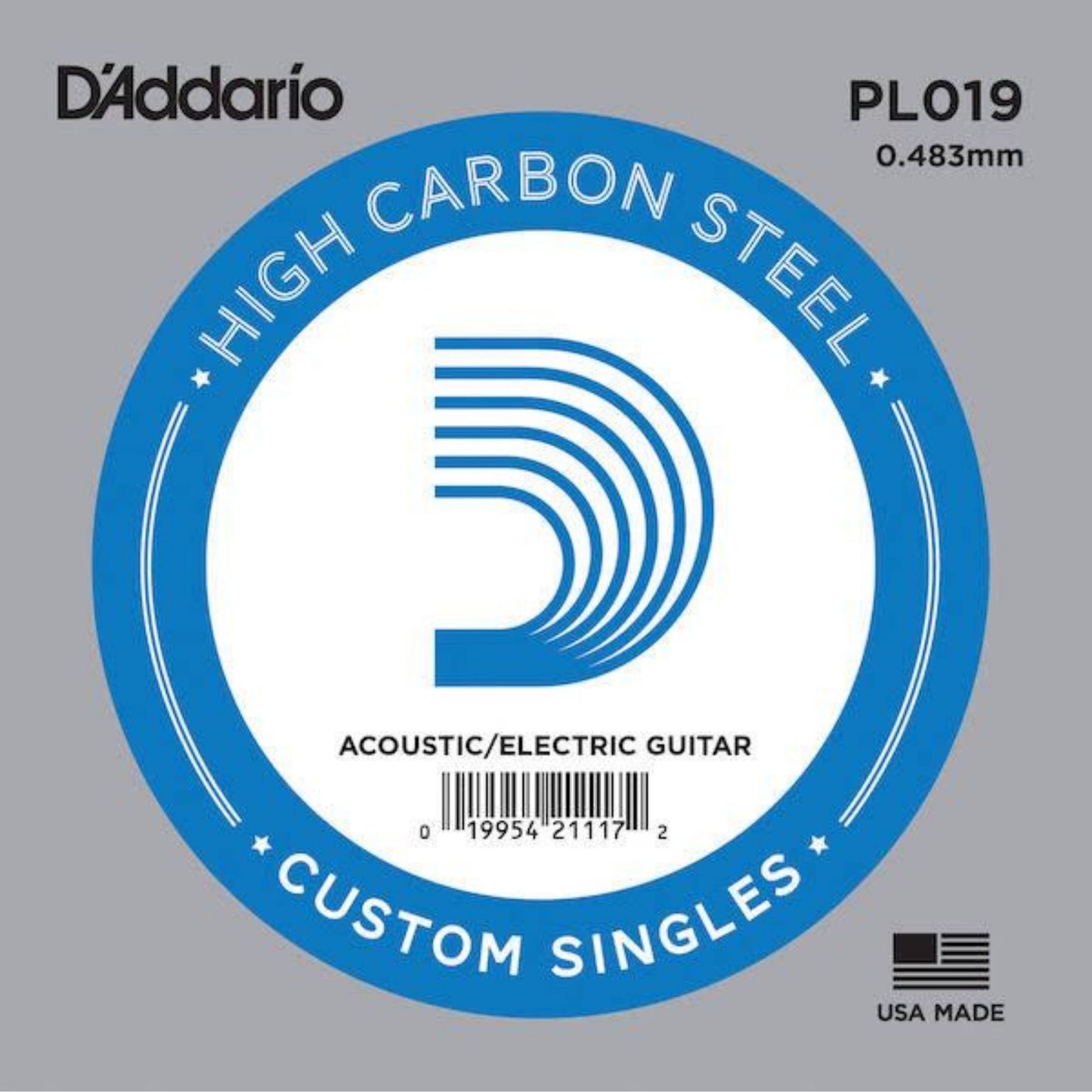 D'Addario PL019 Plain Steel Elektro ve Akustik Gitar Tek Tel (19)