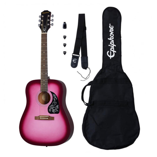 Epiphone Starling Akustik Gitar Seti - Hot Pink Pearl