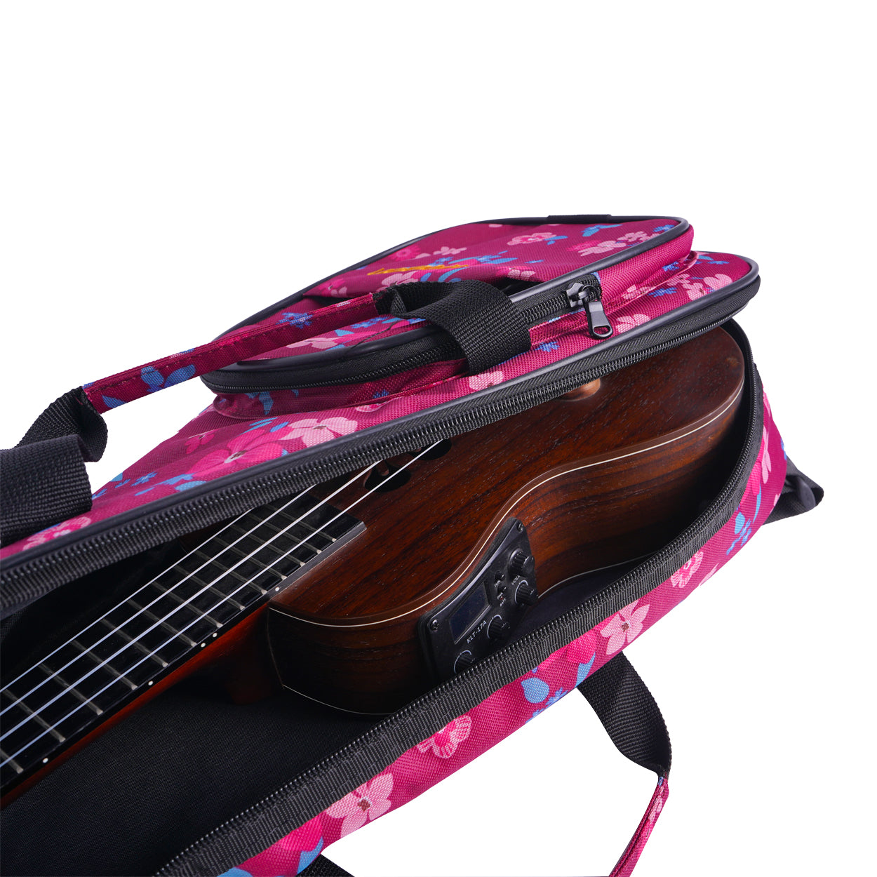 Wagon 04 Serisi Concert Ukulele Çantası - Hibiskus Pembe