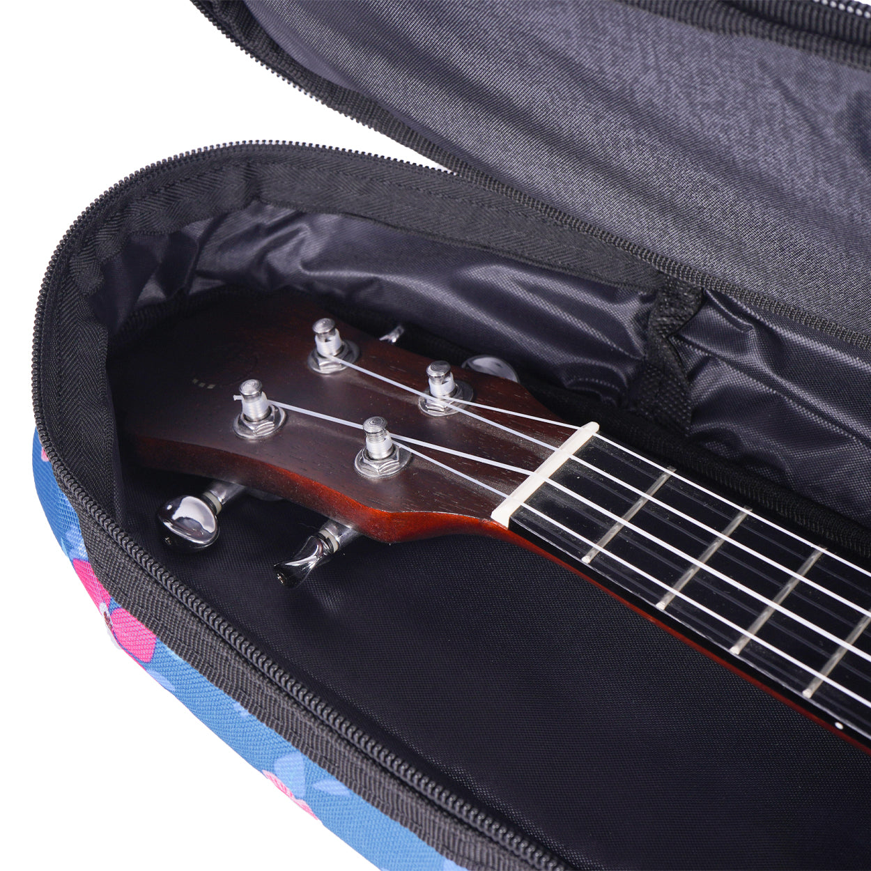 Wagon 04 Serisi Tenor Ukulele Çantası - Hibiskus Mavi