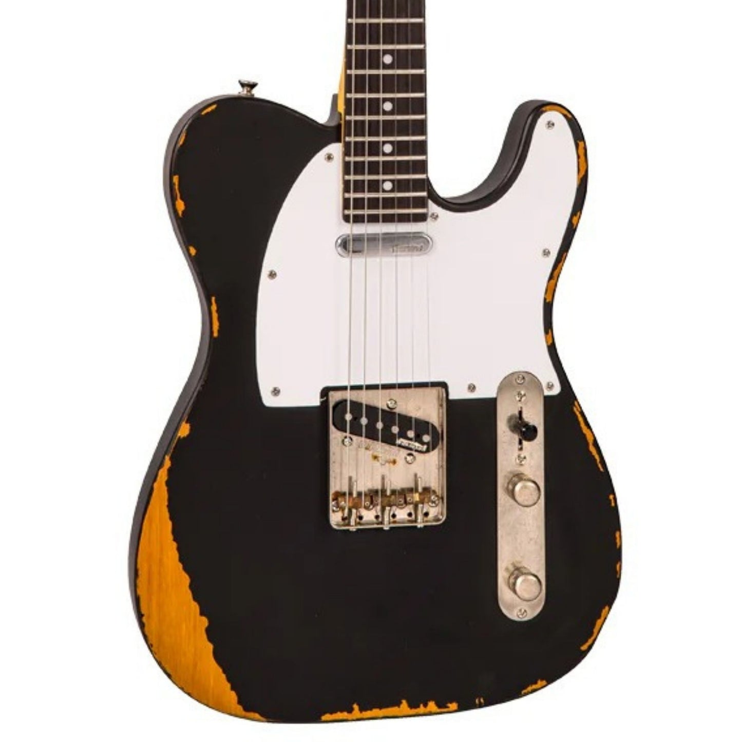 Vintage V62 ICON Elektro Gitar - Distressed Black