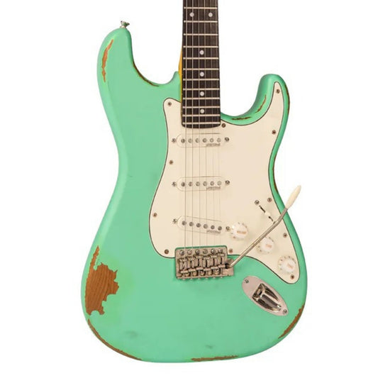 Vintage V6 ICON Elektro Gitar - Distressed Ventura Green