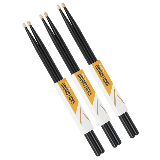 Wagon Drumsticks Hickory 5A Baget - Siyah (3 Çift)